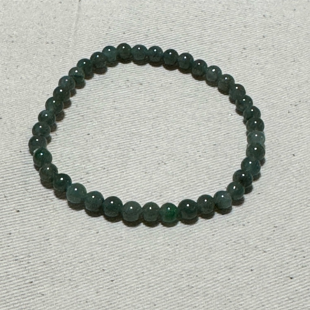 Real Jade Faceted Green Beaded Stretch Bracelet